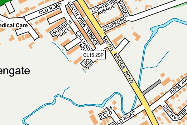 OL16 2SP map - OS OpenMap – Local (Ordnance Survey)
