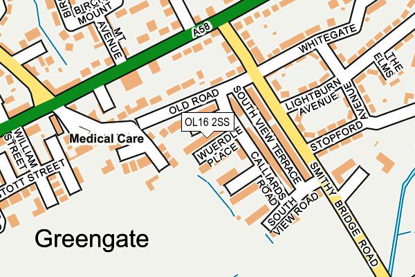 OL16 2SS map - OS OpenMap – Local (Ordnance Survey)