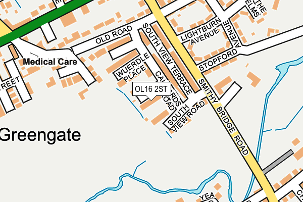 OL16 2ST map - OS OpenMap – Local (Ordnance Survey)