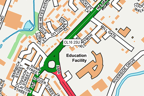 OL16 2SU map - OS OpenMap – Local (Ordnance Survey)