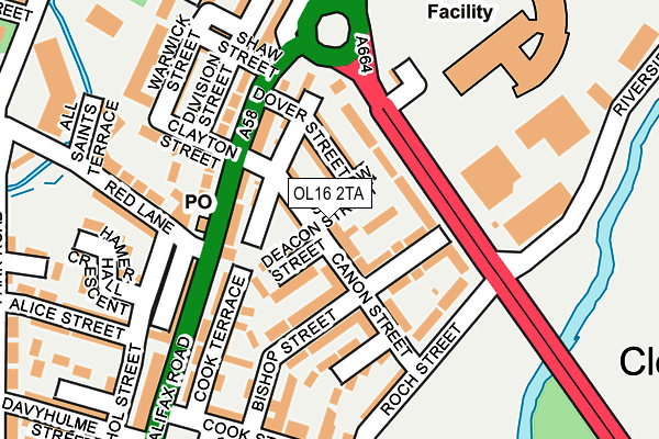 OL16 2TA map - OS OpenMap – Local (Ordnance Survey)