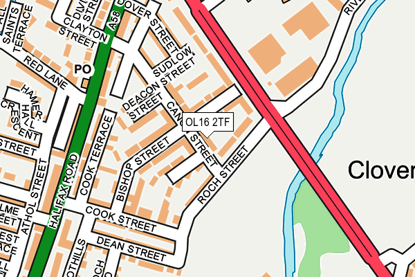 OL16 2TF map - OS OpenMap – Local (Ordnance Survey)