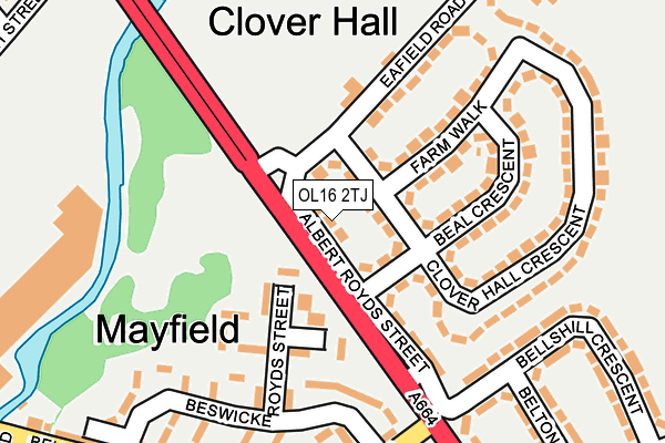 OL16 2TJ map - OS OpenMap – Local (Ordnance Survey)