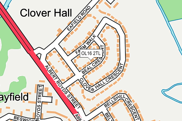 OL16 2TL map - OS OpenMap – Local (Ordnance Survey)