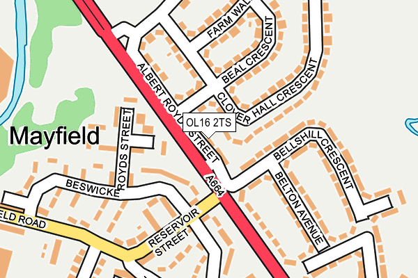 OL16 2TS map - OS OpenMap – Local (Ordnance Survey)