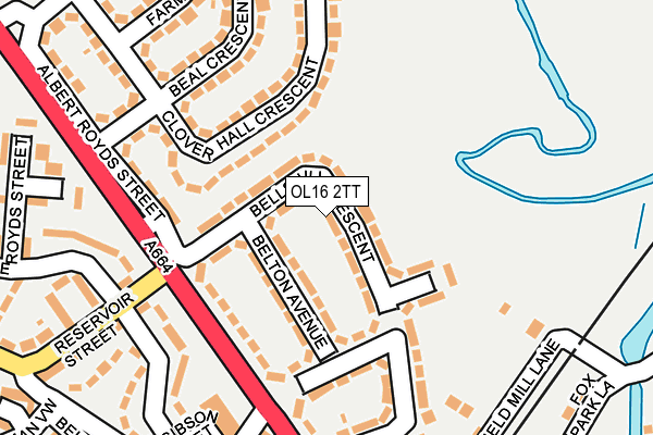 OL16 2TT map - OS OpenMap – Local (Ordnance Survey)