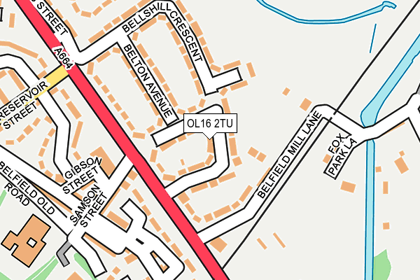 OL16 2TU map - OS OpenMap – Local (Ordnance Survey)