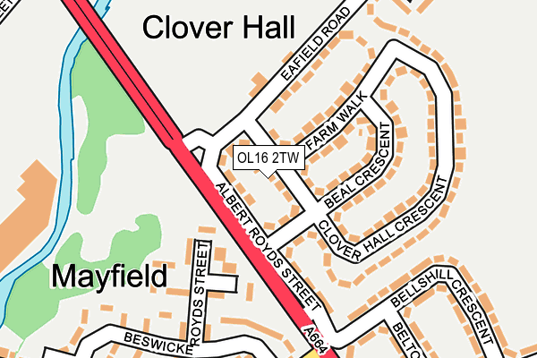 OL16 2TW map - OS OpenMap – Local (Ordnance Survey)