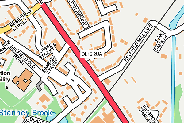 OL16 2UA map - OS OpenMap – Local (Ordnance Survey)