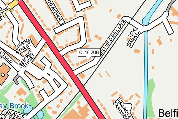 OL16 2UB map - OS OpenMap – Local (Ordnance Survey)