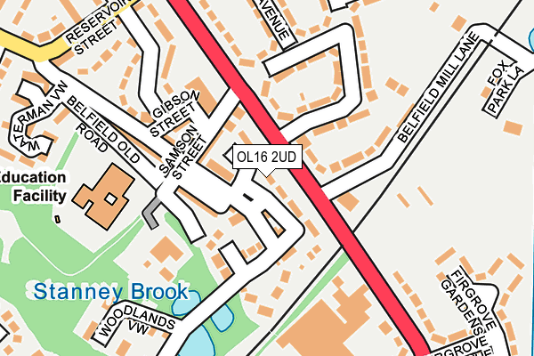 OL16 2UD map - OS OpenMap – Local (Ordnance Survey)
