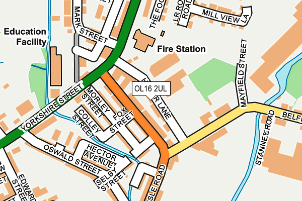 OL16 2UL map - OS OpenMap – Local (Ordnance Survey)