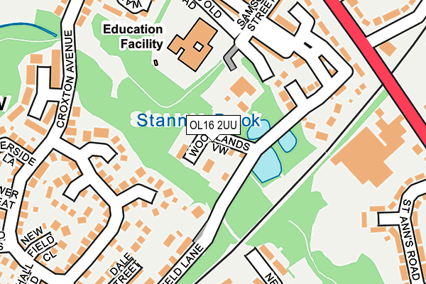 OL16 2UU map - OS OpenMap – Local (Ordnance Survey)