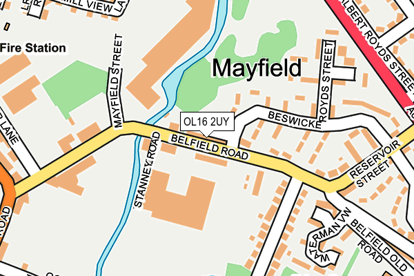 OL16 2UY map - OS OpenMap – Local (Ordnance Survey)