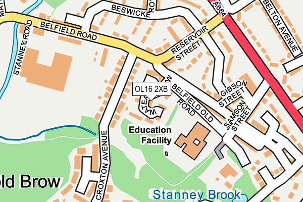 OL16 2XB map - OS OpenMap – Local (Ordnance Survey)