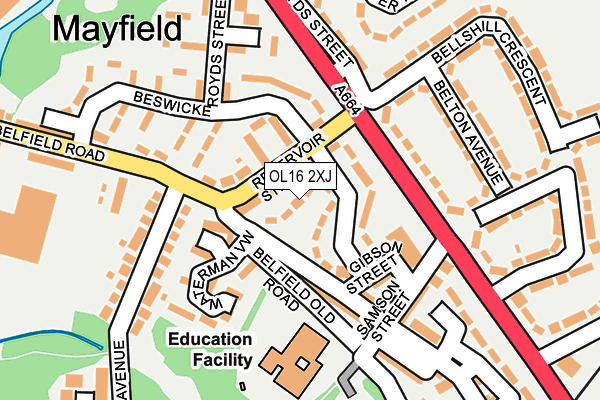 OL16 2XJ map - OS OpenMap – Local (Ordnance Survey)