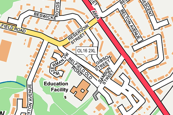OL16 2XL map - OS OpenMap – Local (Ordnance Survey)