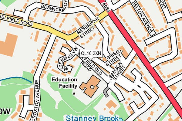 OL16 2XN map - OS OpenMap – Local (Ordnance Survey)