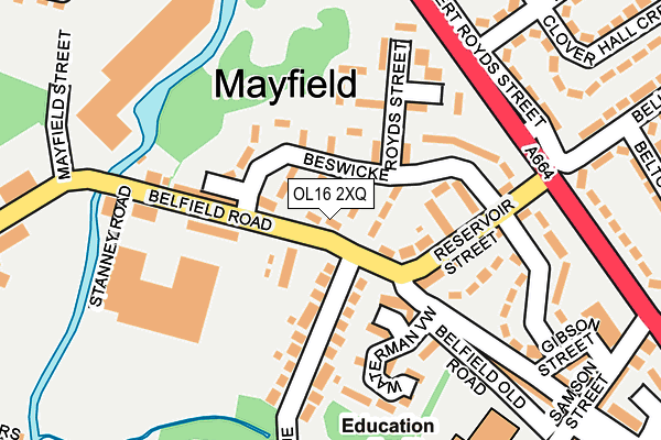 OL16 2XQ map - OS OpenMap – Local (Ordnance Survey)