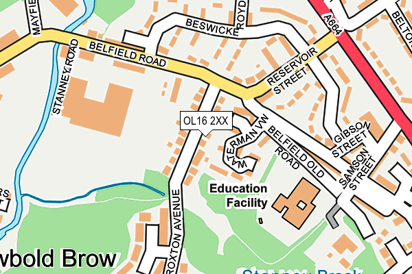 OL16 2XX map - OS OpenMap – Local (Ordnance Survey)