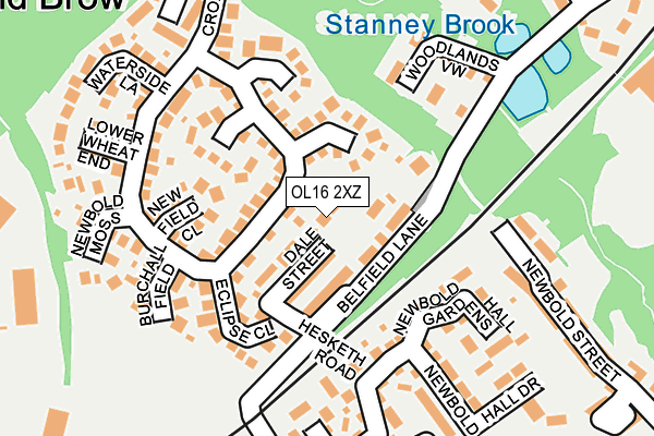 OL16 2XZ map - OS OpenMap – Local (Ordnance Survey)