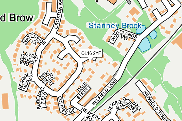 OL16 2YF map - OS OpenMap – Local (Ordnance Survey)