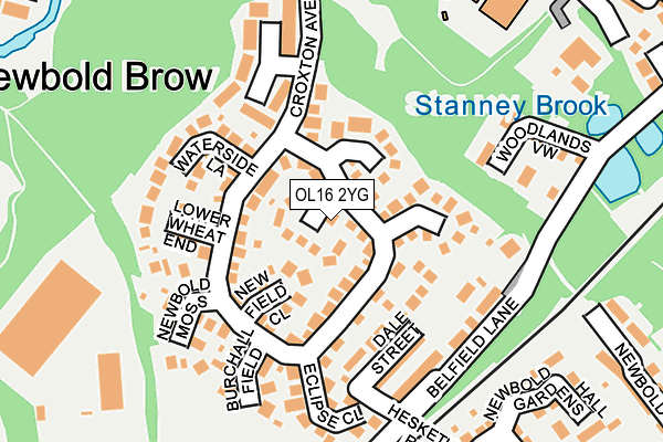 OL16 2YG map - OS OpenMap – Local (Ordnance Survey)