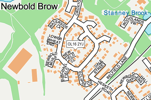 OL16 2YJ map - OS OpenMap – Local (Ordnance Survey)