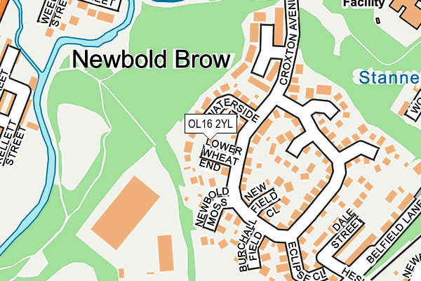 OL16 2YL map - OS OpenMap – Local (Ordnance Survey)