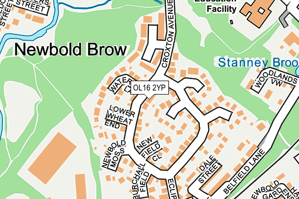 OL16 2YP map - OS OpenMap – Local (Ordnance Survey)