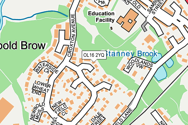 OL16 2YQ map - OS OpenMap – Local (Ordnance Survey)