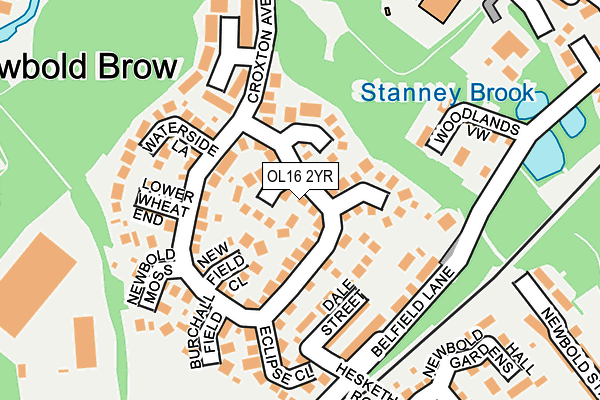 OL16 2YR map - OS OpenMap – Local (Ordnance Survey)