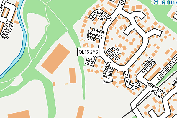 OL16 2YS map - OS OpenMap – Local (Ordnance Survey)