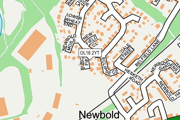 OL16 2YT map - OS OpenMap – Local (Ordnance Survey)