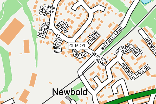 OL16 2YU map - OS OpenMap – Local (Ordnance Survey)