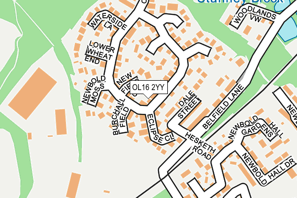 OL16 2YY map - OS OpenMap – Local (Ordnance Survey)