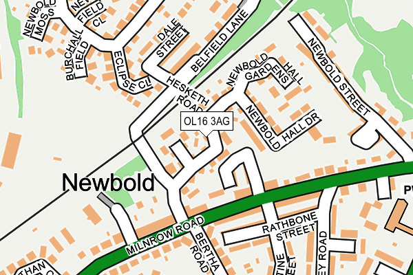 OL16 3AG map - OS OpenMap – Local (Ordnance Survey)