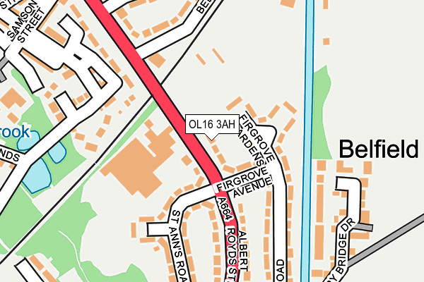 OL16 3AH map - OS OpenMap – Local (Ordnance Survey)