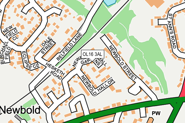 OL16 3AL map - OS OpenMap – Local (Ordnance Survey)