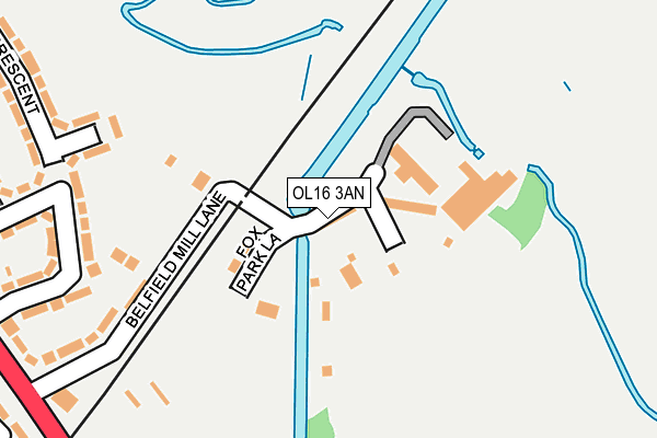 OL16 3AN map - OS OpenMap – Local (Ordnance Survey)