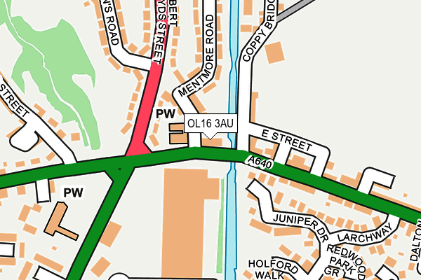 OL16 3AU map - OS OpenMap – Local (Ordnance Survey)