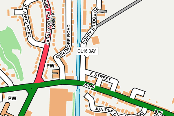 OL16 3AY map - OS OpenMap – Local (Ordnance Survey)