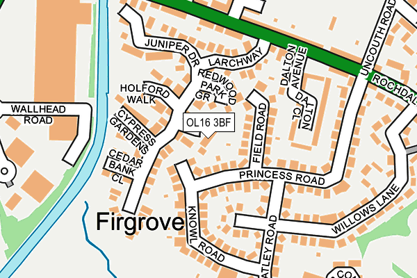 OL16 3BF map - OS OpenMap – Local (Ordnance Survey)