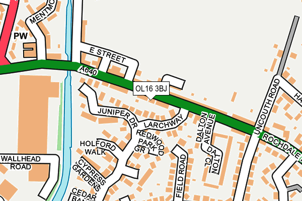 OL16 3BJ map - OS OpenMap – Local (Ordnance Survey)