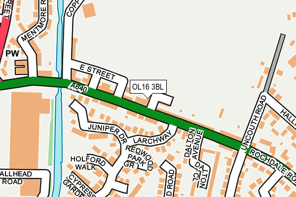 OL16 3BL map - OS OpenMap – Local (Ordnance Survey)