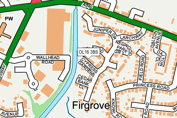 OL16 3BS map - OS OpenMap – Local (Ordnance Survey)