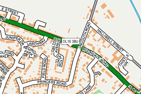 OL16 3BU map - OS OpenMap – Local (Ordnance Survey)