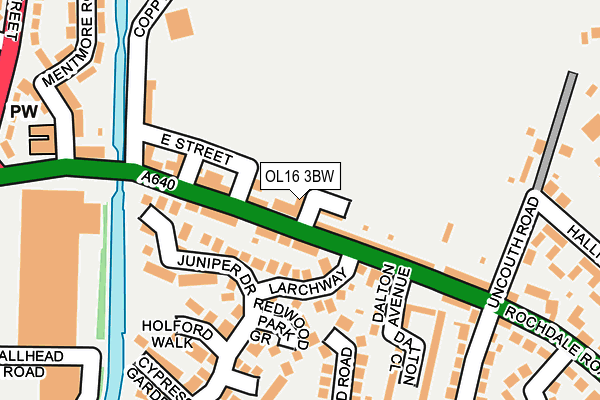 OL16 3BW map - OS OpenMap – Local (Ordnance Survey)