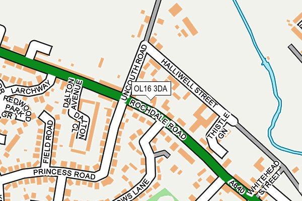 OL16 3DA map - OS OpenMap – Local (Ordnance Survey)