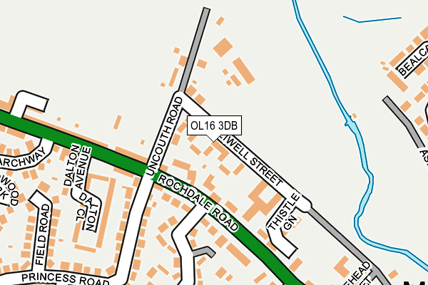 OL16 3DB map - OS OpenMap – Local (Ordnance Survey)